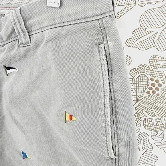 J. Crew Broken Golf Flag Men's Cut off Chino Shorts 34x9 - Picture 6 of 9